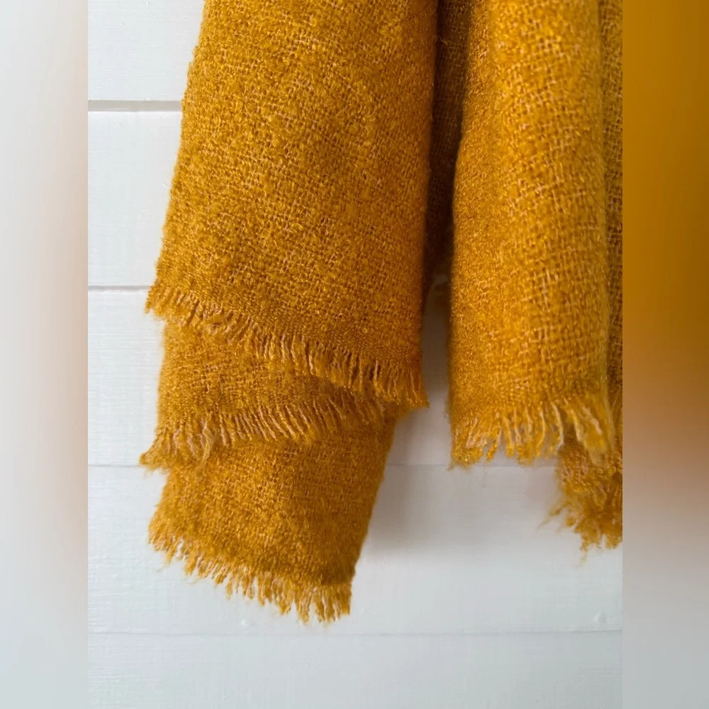 J. Crew Factory | Mustard Yellow Fringe Blanket Scarf 30x70